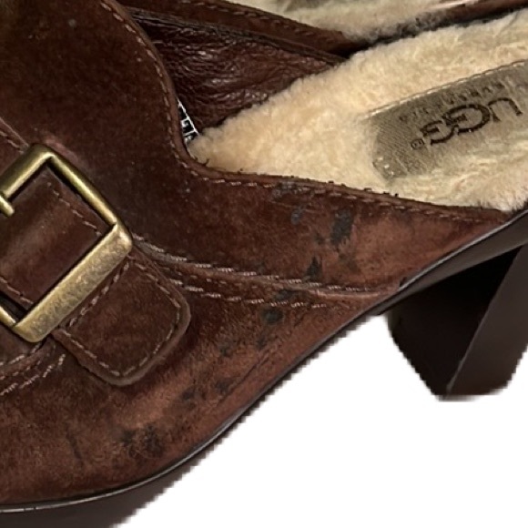 UGG, Brown Color, Heel Out, Belt Buckle Strap, Close Toe Heels, Size 9 - Picture 11 of 15